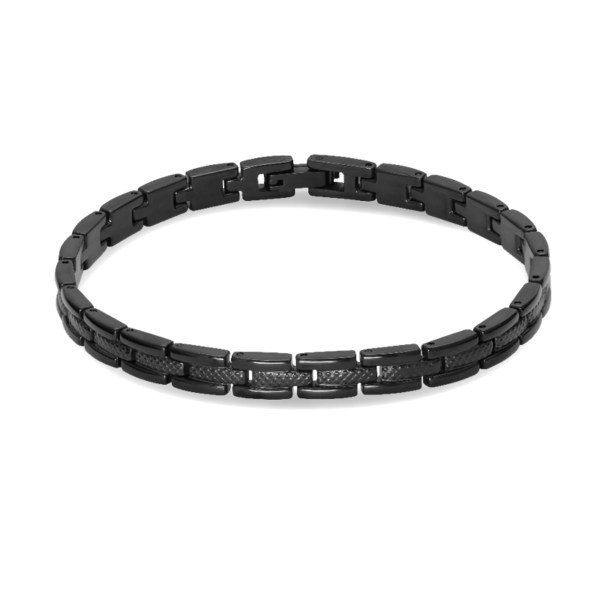 Bracelet Acier SANTORIN 6mm PVD Noir 21cm