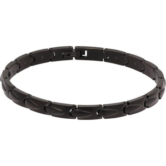 Bracelet Acier Satiné Noir MOOREA 6mm Acier 21cm