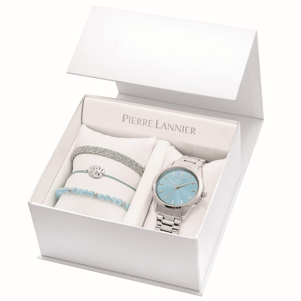 Coffret Pierre Lanier montre +bracelets bleus