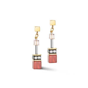 Boucles d'oreilles GeoCUBE® Iconic Precious rouge-beige