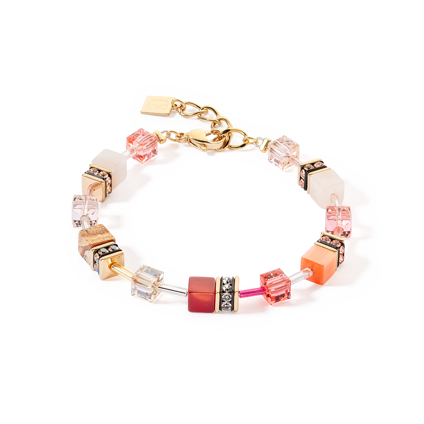 Bracelet GeoCUBE® Iconic Precious rouge-beige