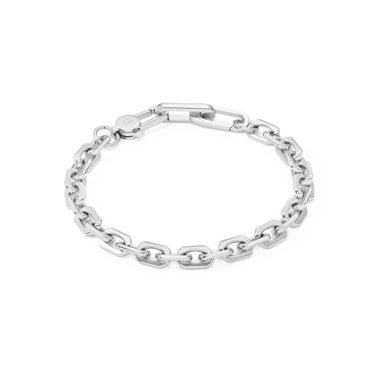 Unisex bracelet link chain argent