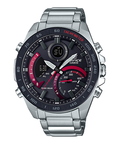 Montre Casio EDIFICE cadran rouge (bluetooth et solar powered)