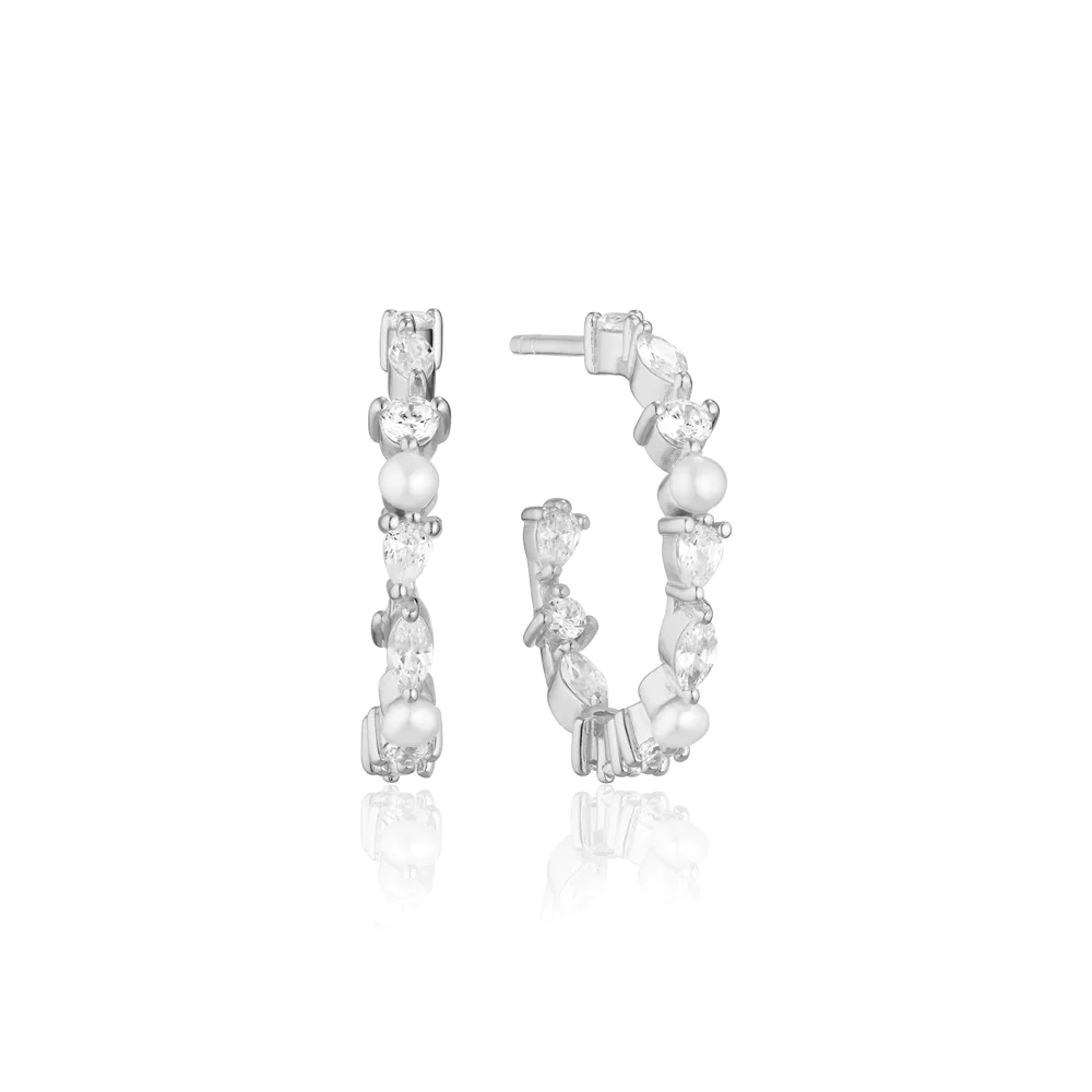 Boucles d'oreilles Sif Jakobs ADRIA MEDIO en argent serties d'oz et perles