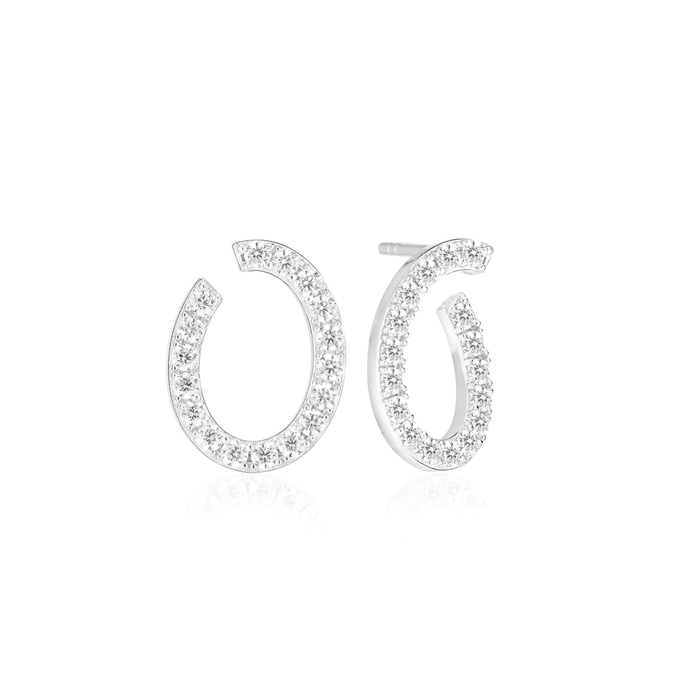 Boucles d'oreilles Sif Jakobs ELLISSE OVALE en argent serties d'oz