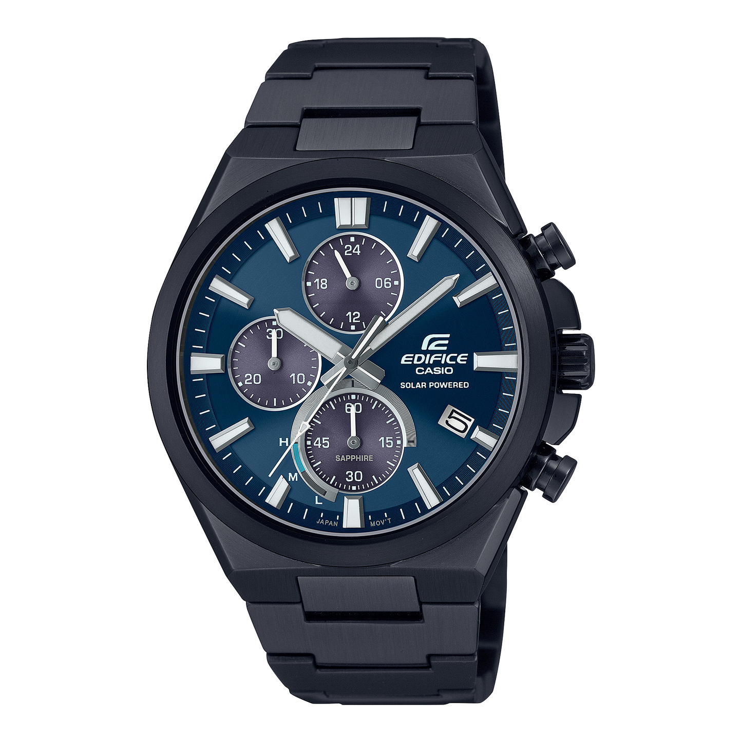 Montre Casio EDIFICE cadran bleu  (Verre Saphir inrayable+ Solar Powered)