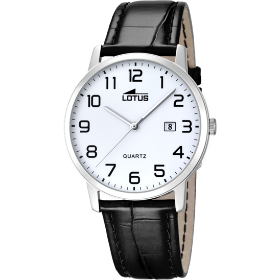 MONTRE LOTUS CLASSIC BLANC, BRACELET CUIR, femme