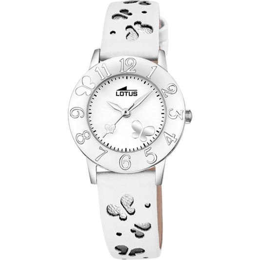 MONTRE LOTUS JUNIOR COLLECTION BLANC, BRACELET CUIR, ENFANTS