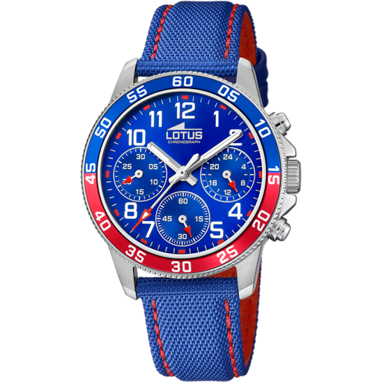 MONTRE LOTUS JUNIOR COLLECTION BLEU, BRACELET CUIR, ENFANTS