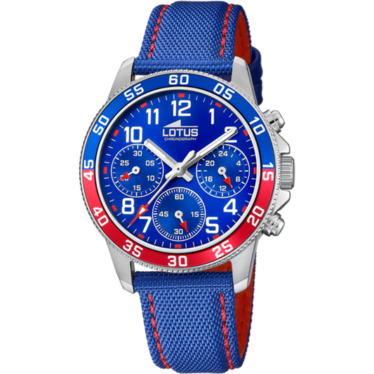 MONTRE LOTUS JUNIOR COLLECTION BLEU, BRACELET CUIR, ENFANTS