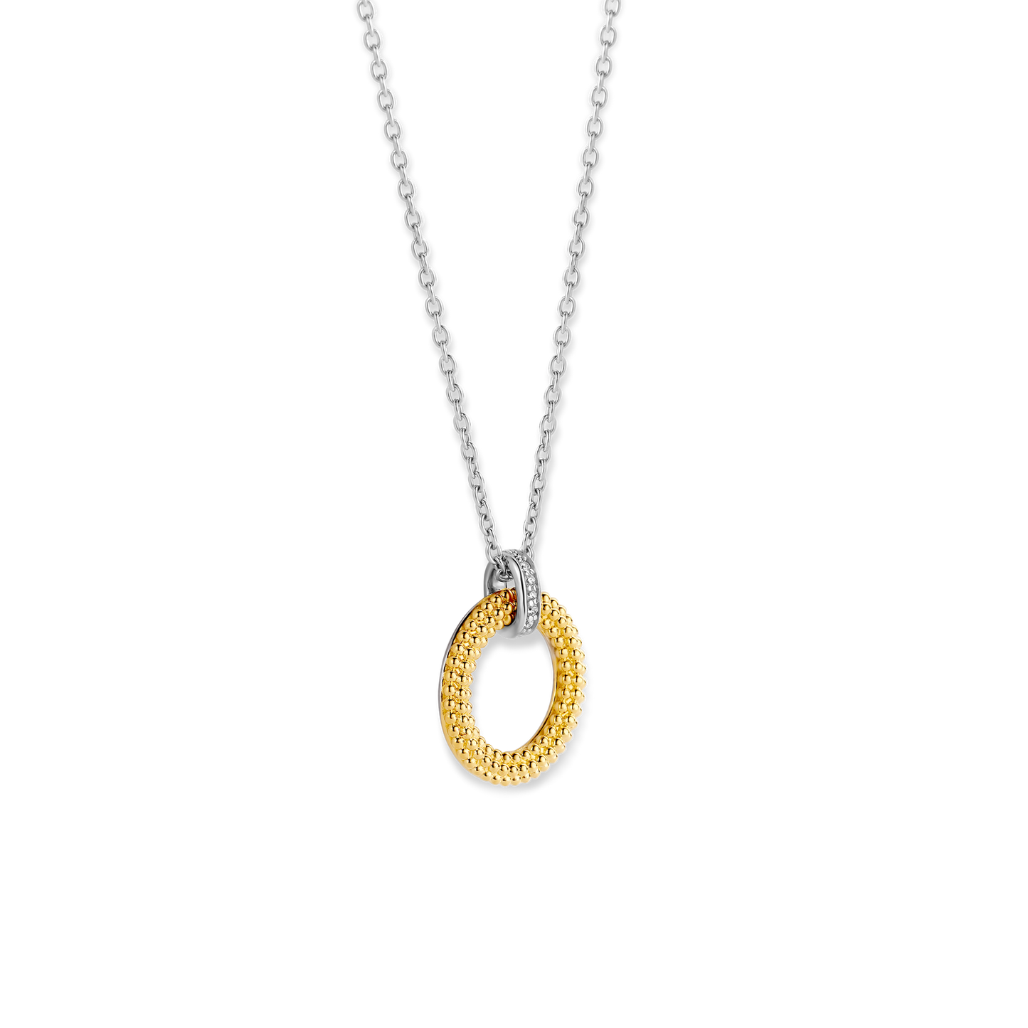 COLLIER TI SENTO EN ARGENT AVEC ANNEAU ARGENT DORé