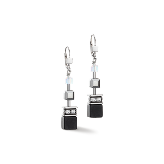 Boucles d'oreilles GeoCUBE® Iconic Precious noir-blanc