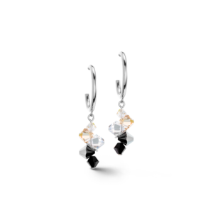 Boucles d'oreilles Dancing Crystals argenté noir