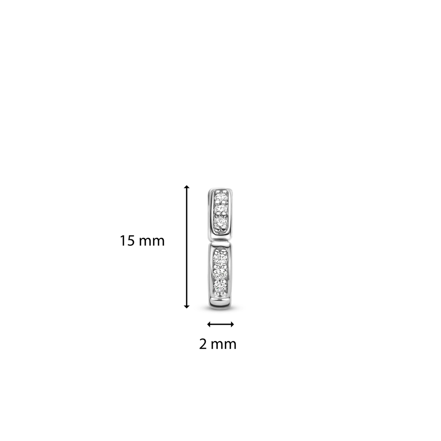 Boucle d'oreille créole TI SENTO en argent sertie d'oxydes