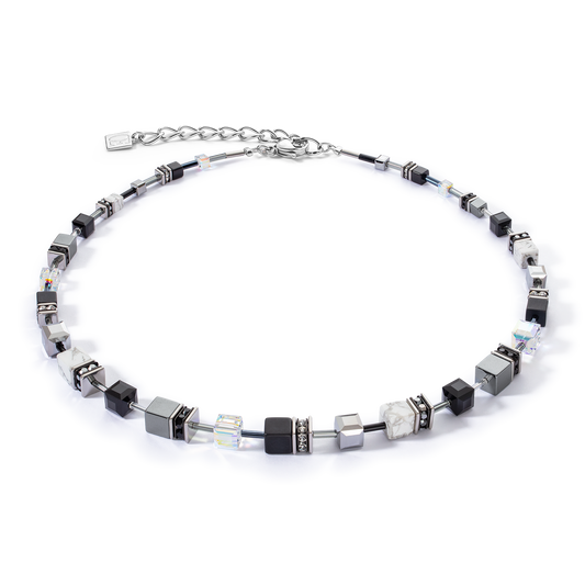 Collier GeoCUBE® Iconic Precious 47,5 cm noir-blanc