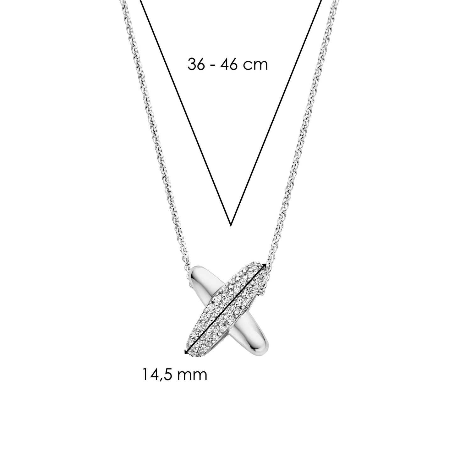 Collier Ti Sento en argent serti d'oxydes de zirconium