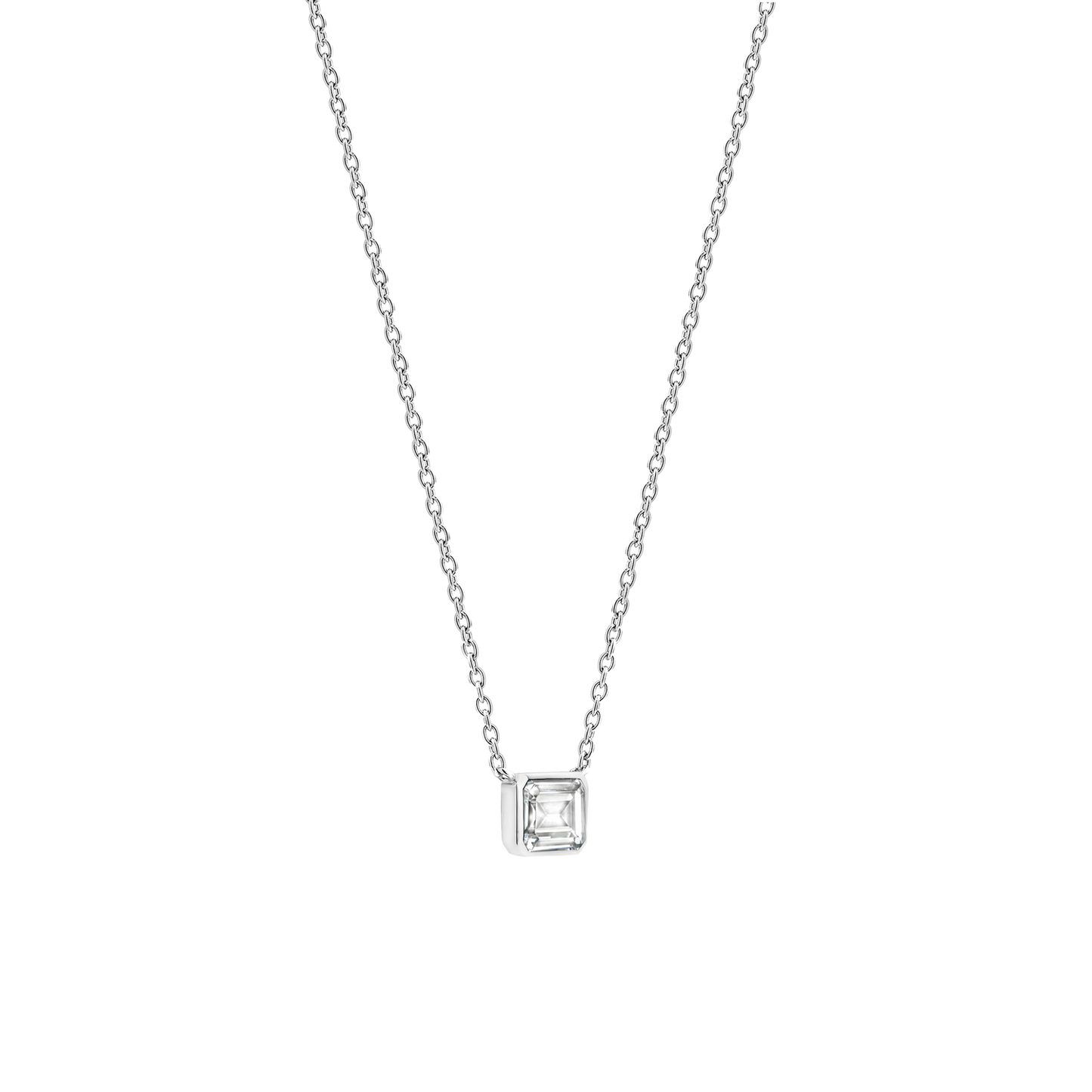 COLLIER TI SENTO EN ARGENT avec un oxyde de zirconium