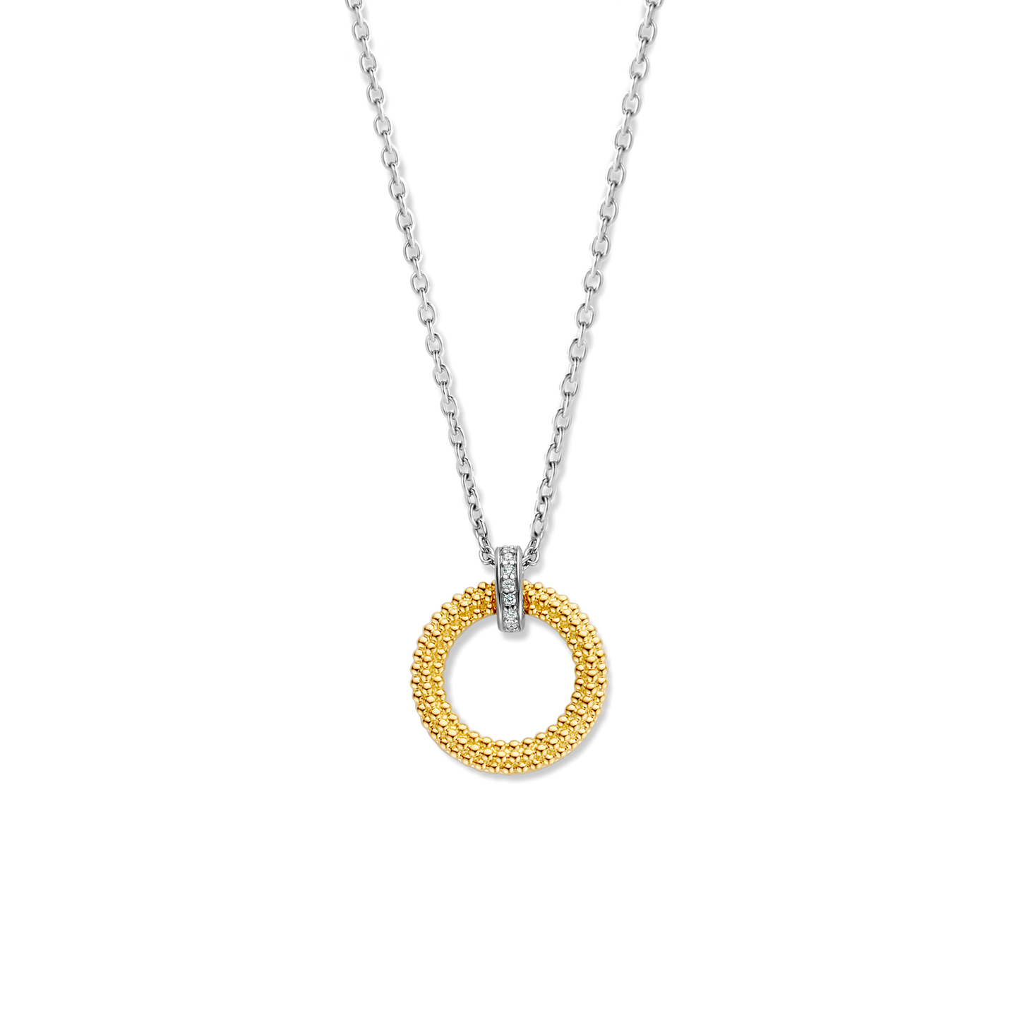 COLLIER TI SENTO EN ARGENT AVEC ANNEAU ARGENT DORé