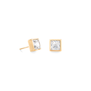 boucles d'oreilles Brilliant Square big doré cristal