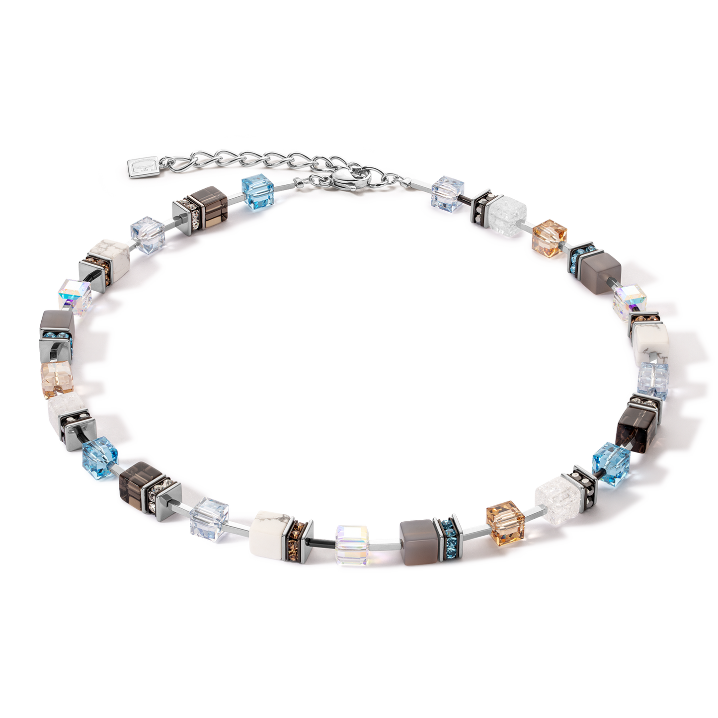 Collier GeoCUBE® Iconic Statement Precious aqua-beige