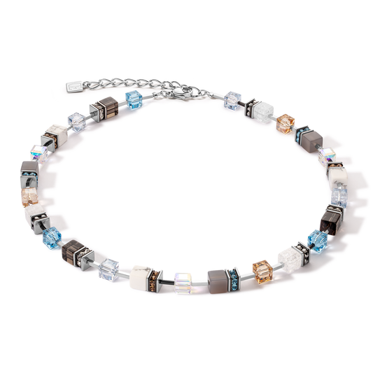 Collier GeoCUBE® Iconic Statement Precious aqua-beige