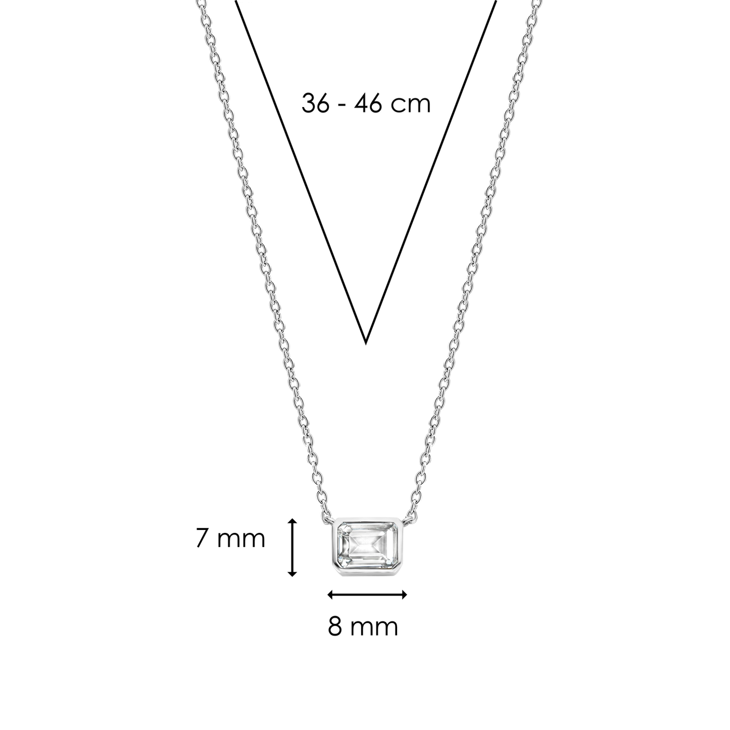 COLLIER TI SENTO EN ARGENT avec un oxyde de zirconium