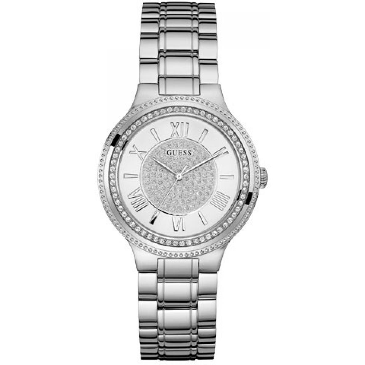 Cette <strong>Montre GUESS W0637L1</strong> constitue une idée cadeau formidable. Elle est très chic et s'harmonise parfaitement avec un look tendance. De couleur argentée, cet accessoire insuffle une touche de brillance à vos tenues. Votre compagne va beaucoup l'apprécier !