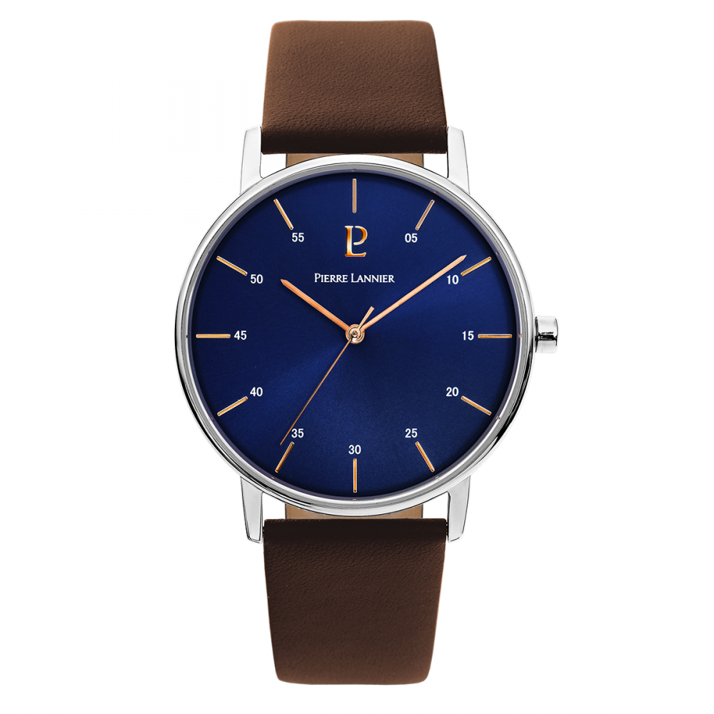 Montre Homme PIERRE LANNIER en Cuir Marron