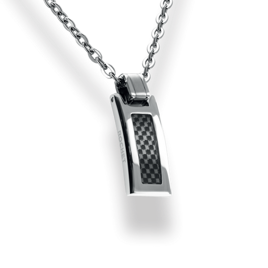 Collier Mercury acier et carbone