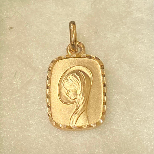 Médaille vierge en or jaune