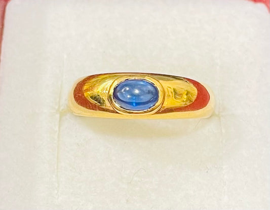 Bague en Or Jaune 18 Carats avec Saphir Cabochon