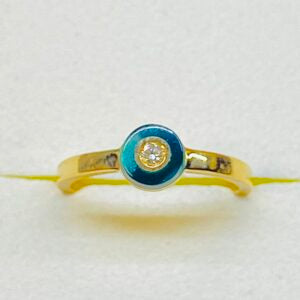 Bague Clozeau or jaune diamants et nacrée vert bronze