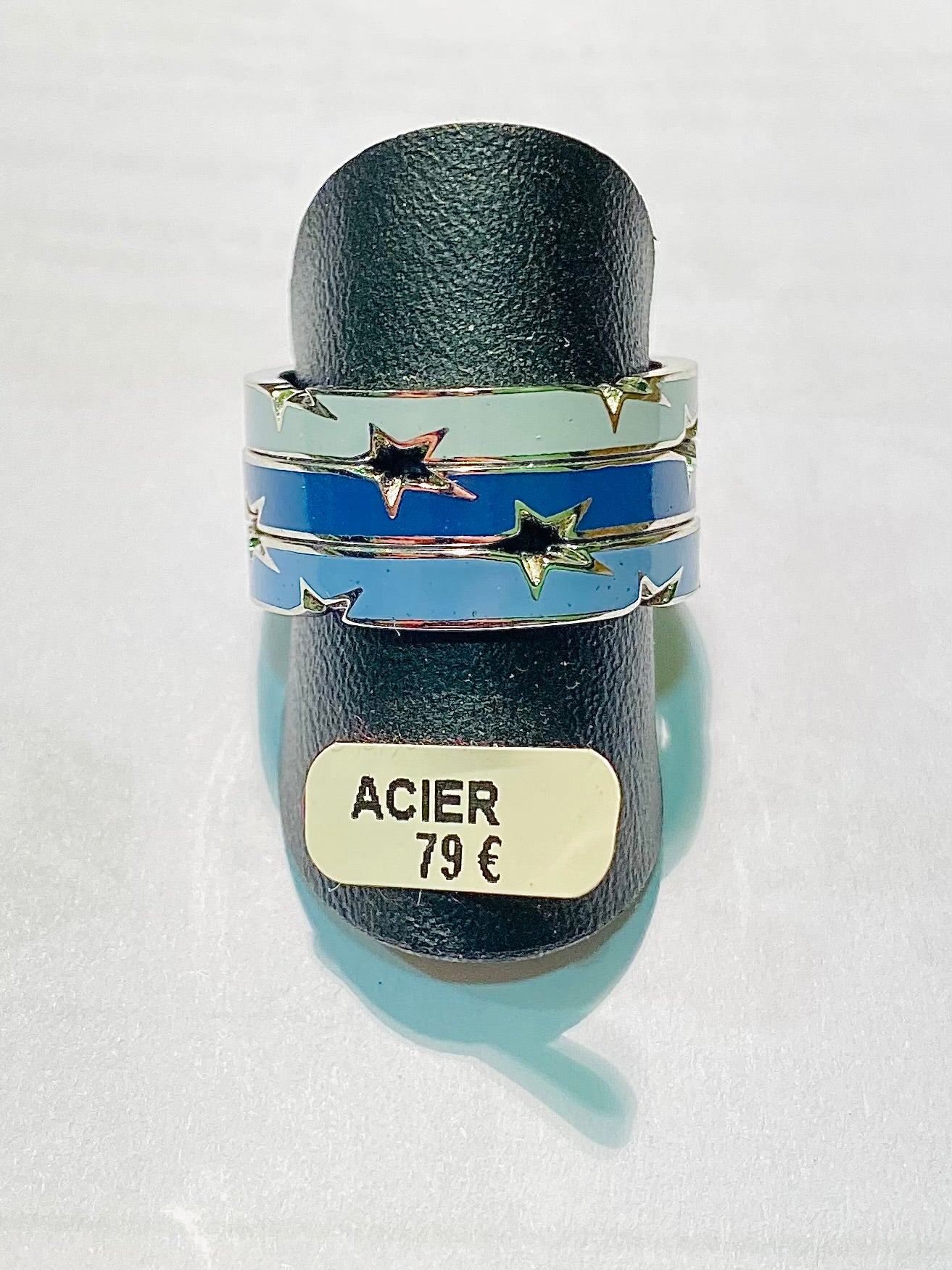 Bague Thierry Mugler 3 anneaux bleus