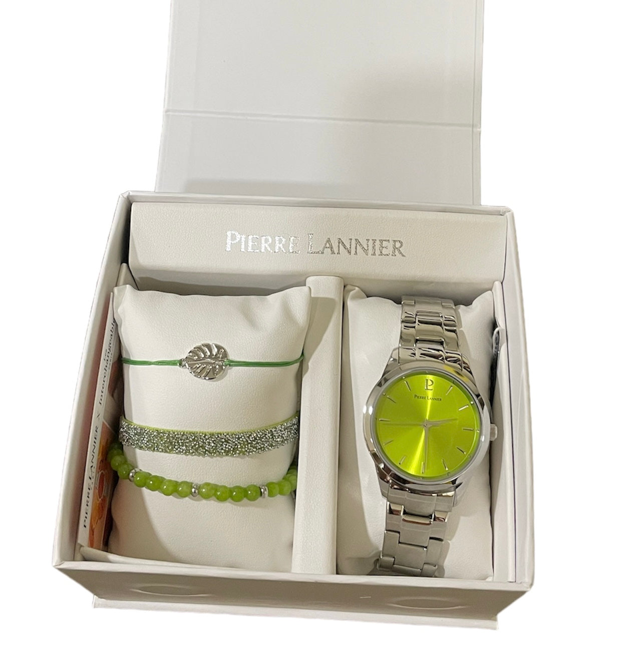 Coffret Pierre Lanier montre +bracelets verts