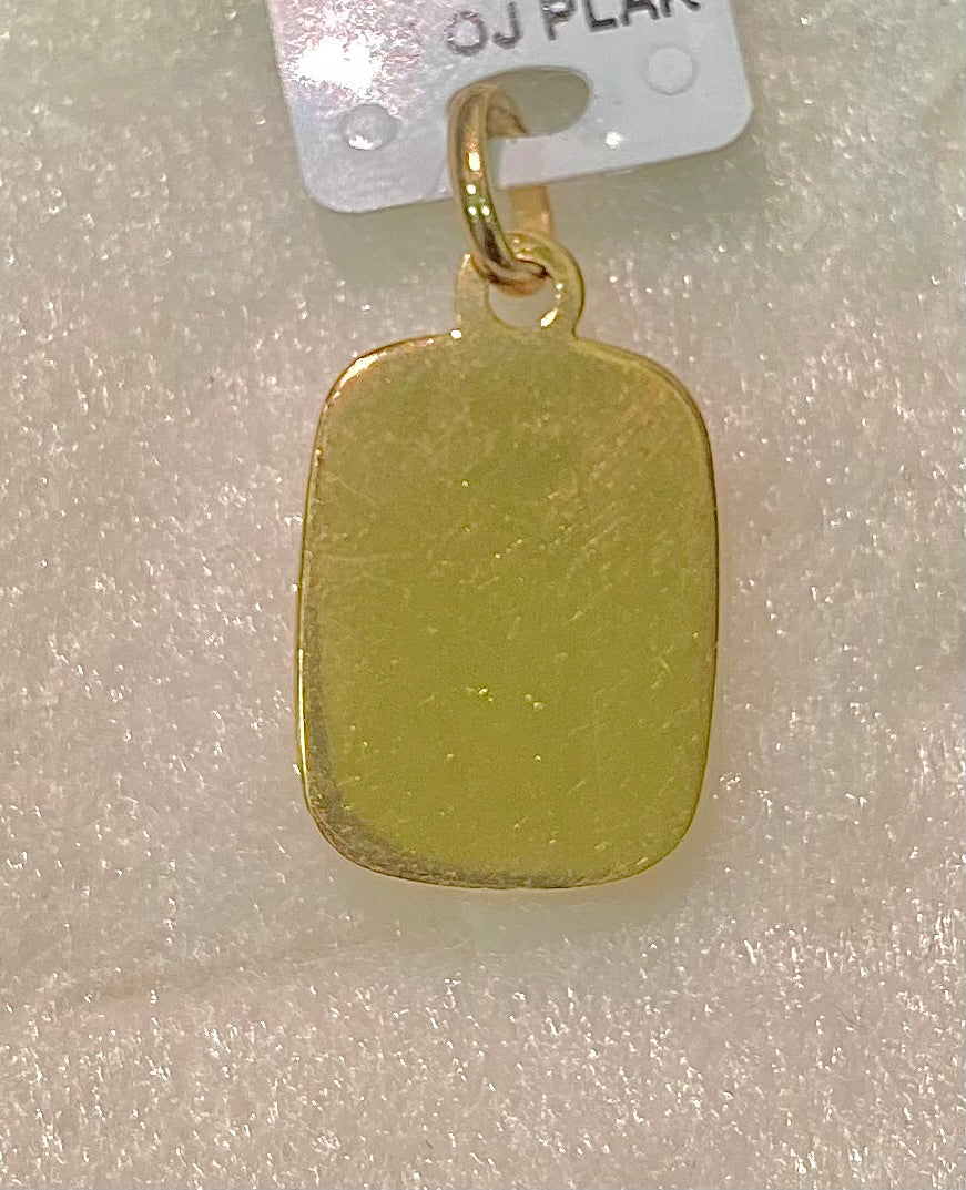 Médaille ange en or jaune plaque ciselée