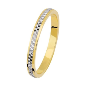 Alliance or jaune et blanc 18 carats RHEA