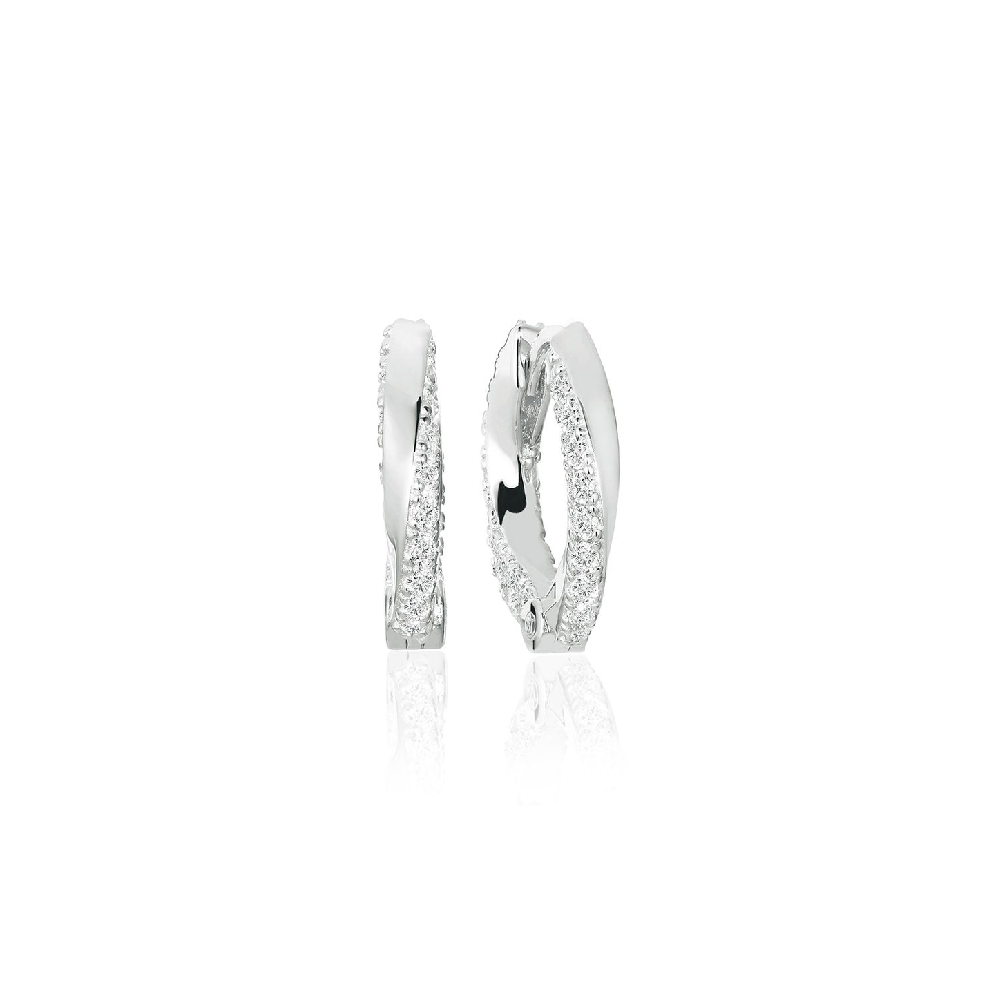 Boucles d'oreilles FERRARA MEDIO argent serties d'oxydes de zirconium