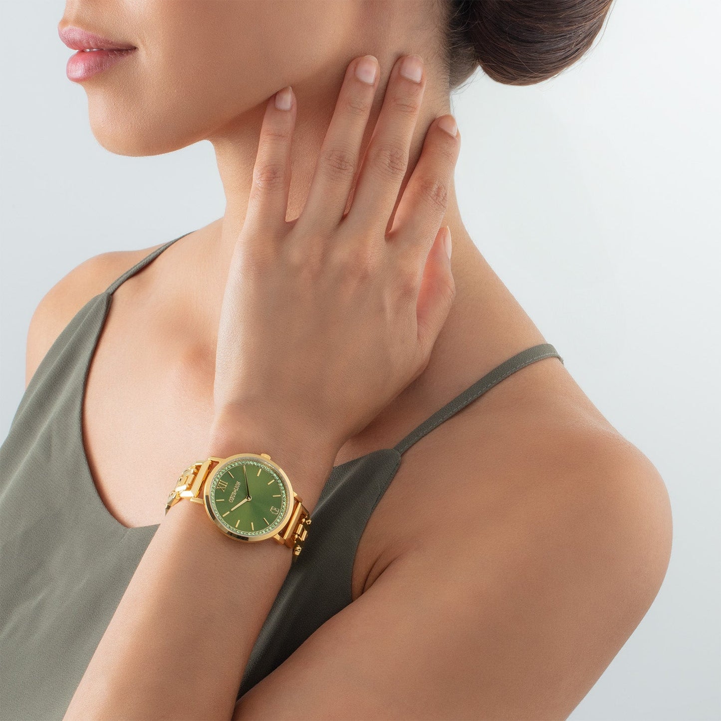 Montre Ronde Sparkling Fabulous Green Statement Or